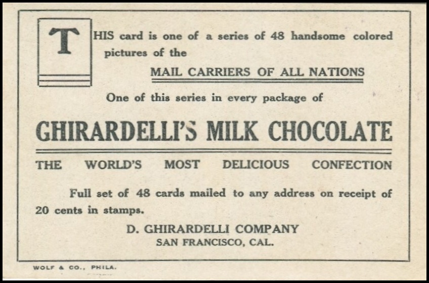 E163 Ghirardelli Chocolates Mail in Foreign Lands